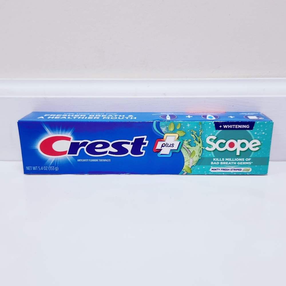 🍭7/$15 Crest Complete Plus Scope Whitening Toothpaste Minty Fresh Striped